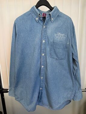 VTG Men’s Denim All Star Cafe 90’s Disney's Wide World of Sports Shirt Size XL